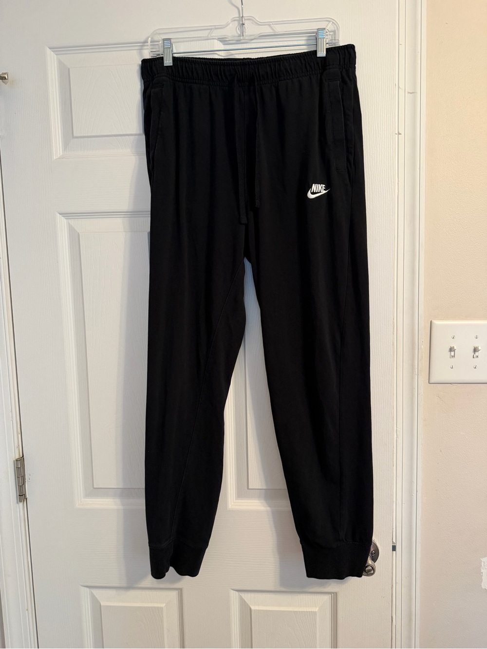 Nike Women Black Jogger Sweatpants with White Swoosh